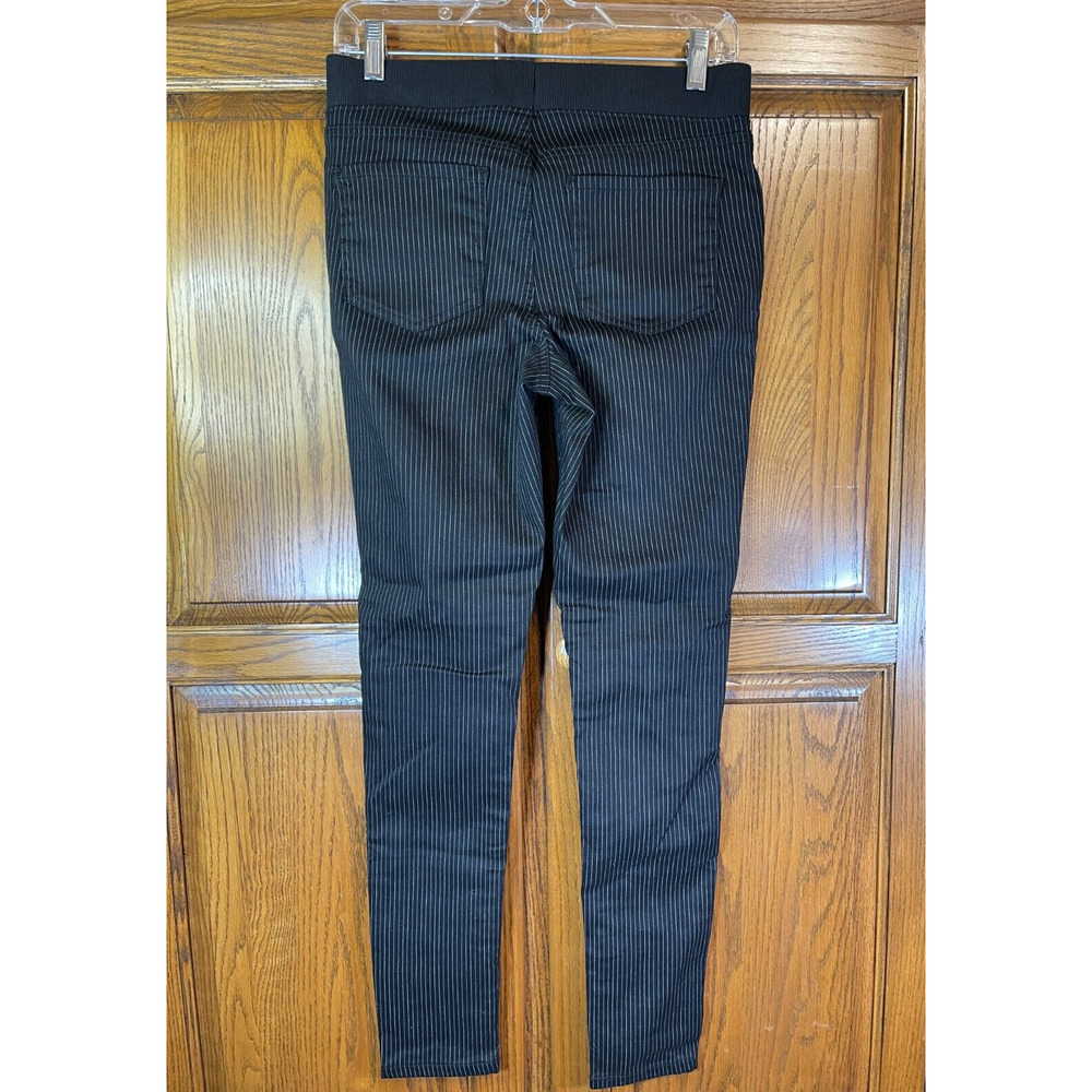 No Boundaries NoBo Juniors Size M 7-9 Black Silver Stripe Skinny Stretch Pant - Picture 2 of 6